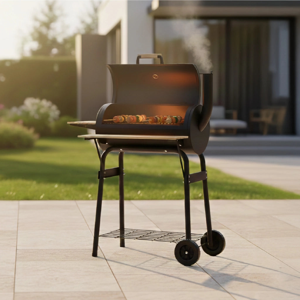 Barbecue a Carbone con Coperchio e Termometro, Griglia di Cottura in Acciaio Inox SS304