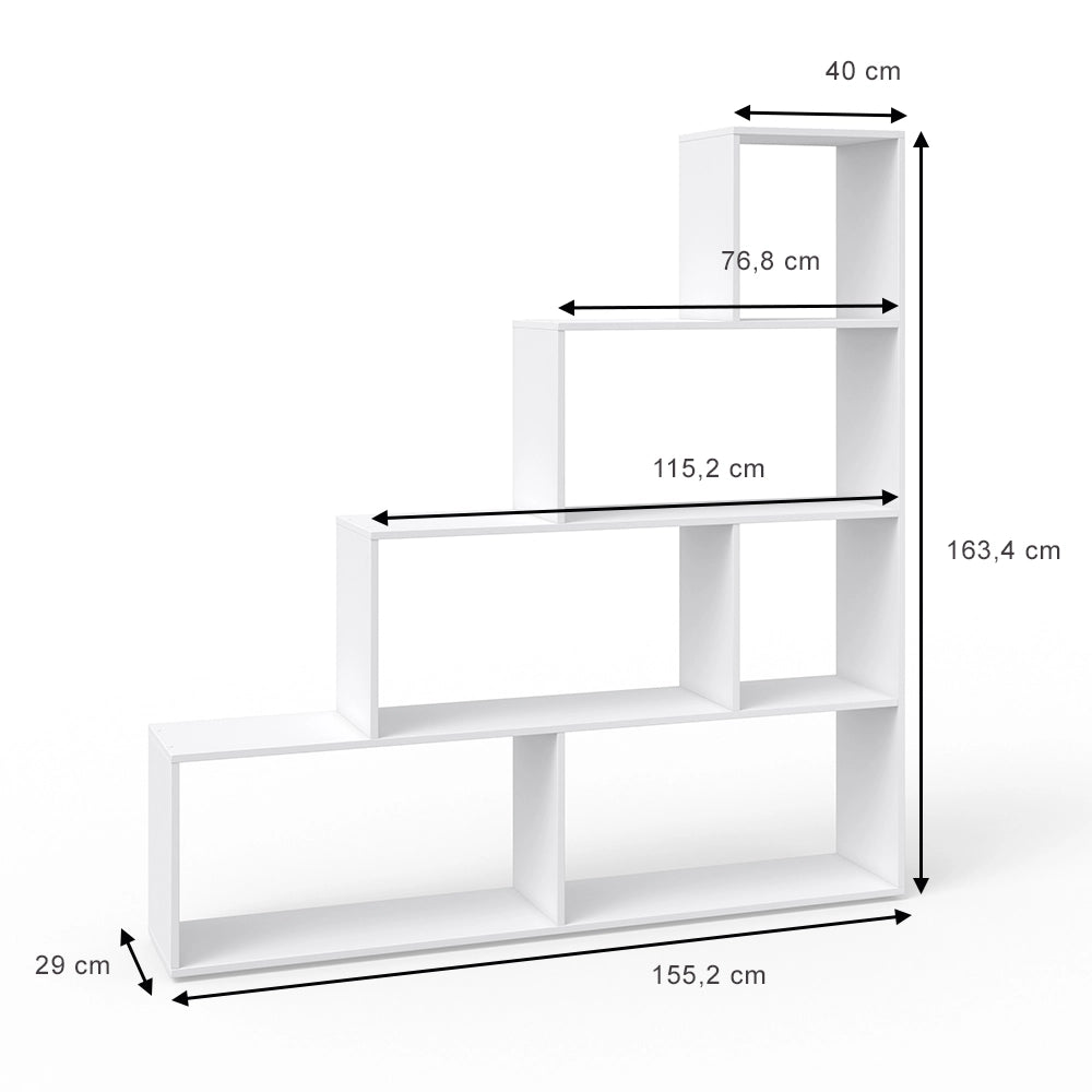 Vicco Scaffale per scale Bianco 163 x 155 cm