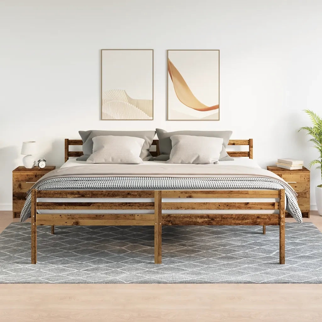 Comodini 2 pz con 2 Cassetti Legno Antico 40x36x50 cm 858800