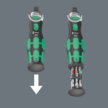 Wera 05004282001 Zyklop Pocket Set Chiave a Cricchetto 13 Pezzi con 12 Bit e Magnete Integrato Colore Nero Verde
