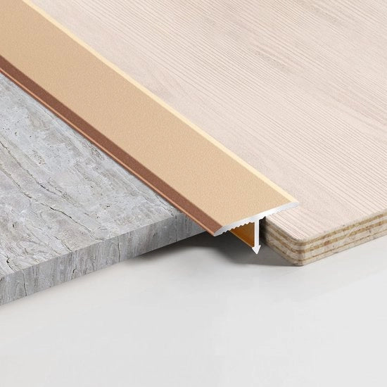 Profilo T in alluminio, profilo di transizione per piastrelle di pavimento 3 pezzi, 900 x 20 mm, transizione per soglie di porte e pavimenti di adesione di piastrelle in laminato, oro.