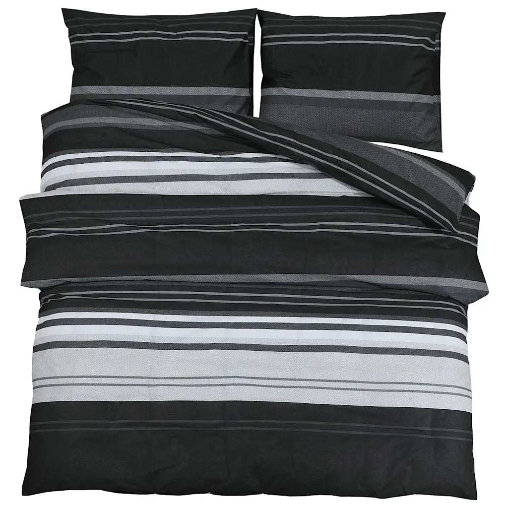 Set Copripiumino Nero e Bianco 200x220 cm in Cotone CFW9438212