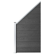 Set Pannelli di Recinzione in WPC 1138x(105-186) cm Nero 3070442