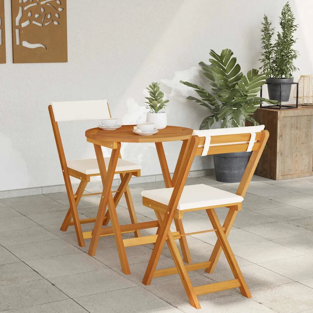 Set da Pranzo per Giardino con cuscino 3 pz | Set Salotto da Giardino Olio Naturale