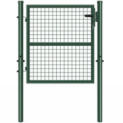 IDMarket - Cancello da giardino in acciaio 105 x 100 cm con serratura e maniglia verde