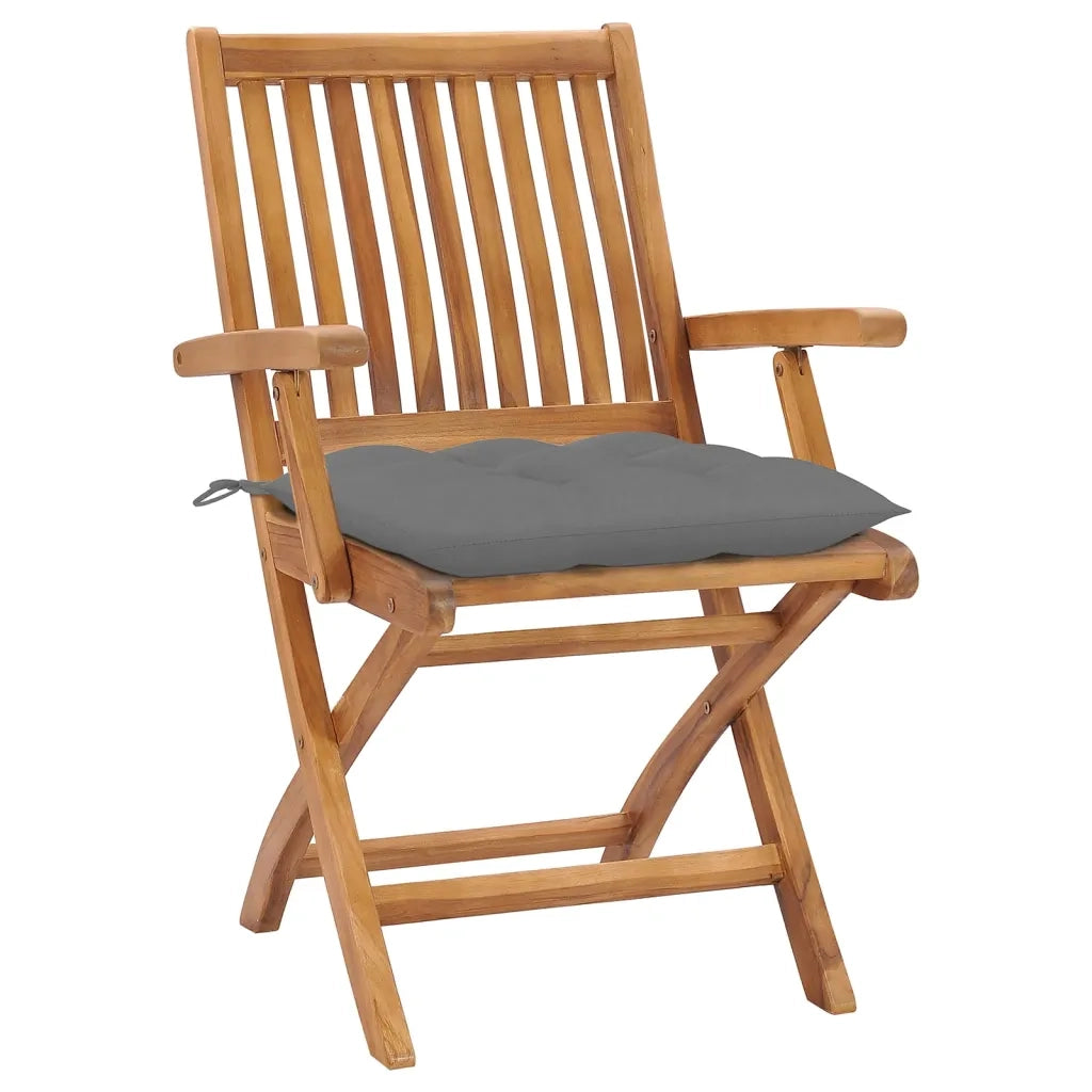 Sedie da Giardino Pieghevoli con Cuscini 6 pz Massello di Teak cod mxl 72167