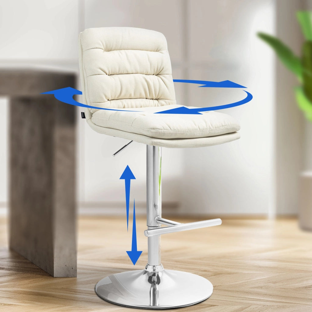2er Set Barhocker Damar Stoff chrom