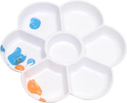 Tavolozza per pittori in plastica bianca con forma di fiori, aquarello, universale, 7 livelli, 1 pezzo