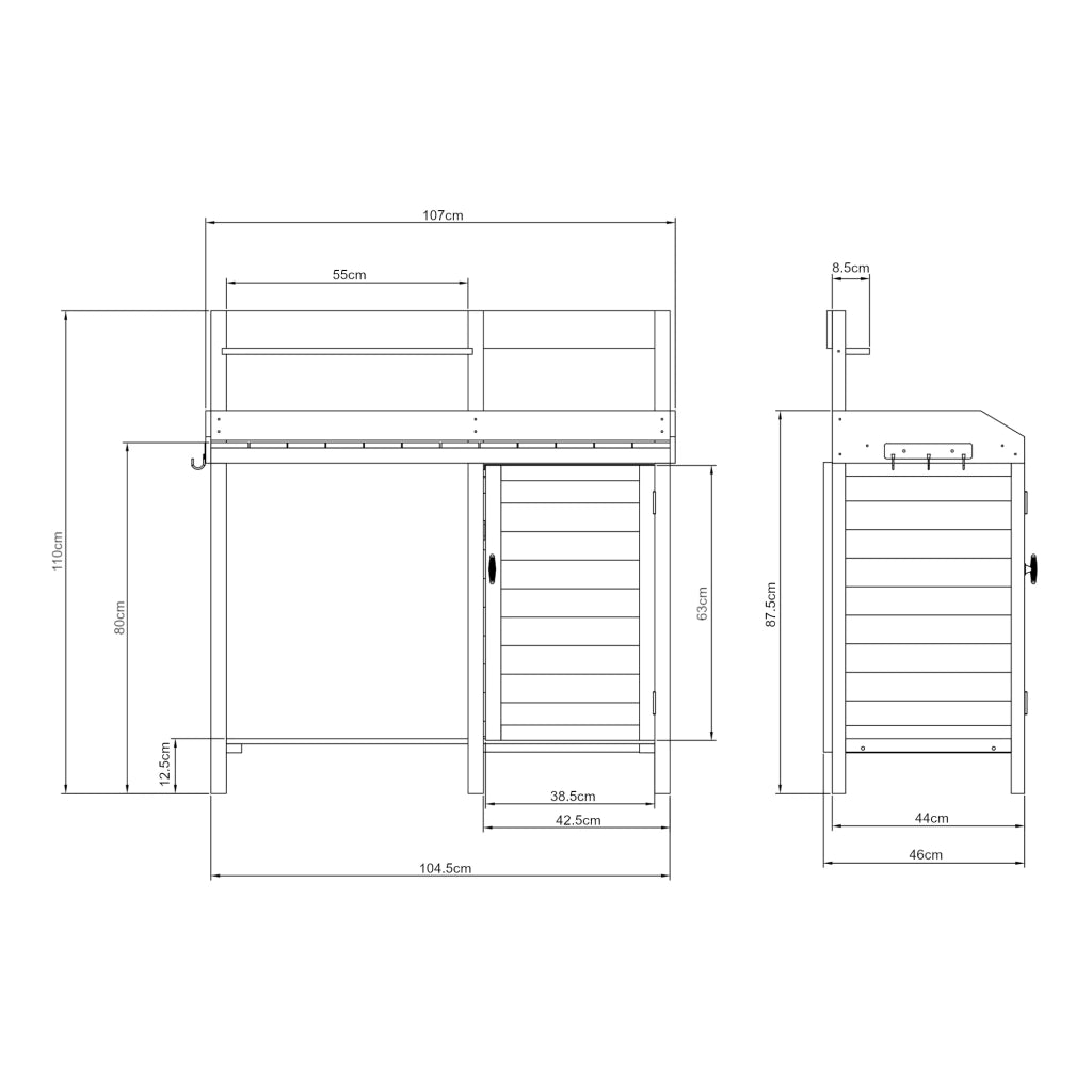 Tavolo da rinvaso 110 x 107 x 46 cm abete 03_0011044
