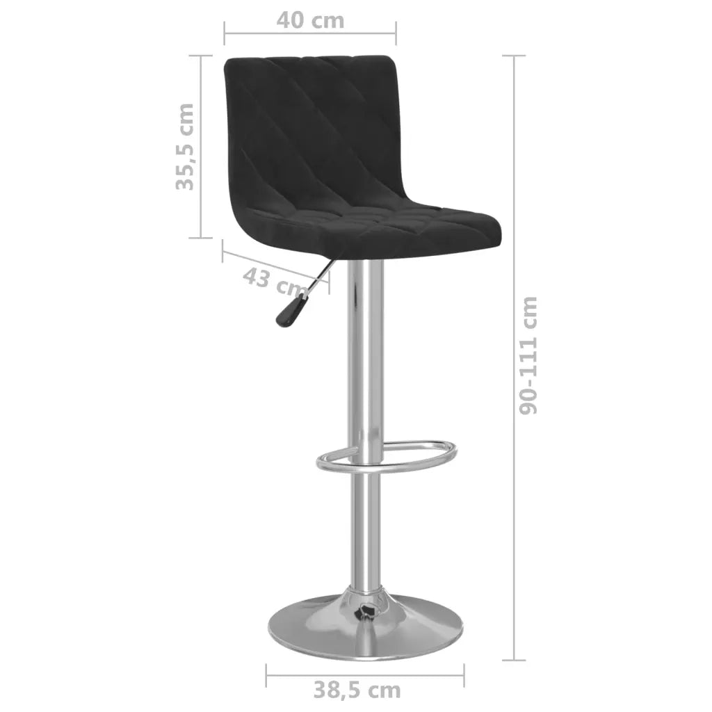 Sgabelli da Bar 2 pz Neri in Velluto cod mxl 57312