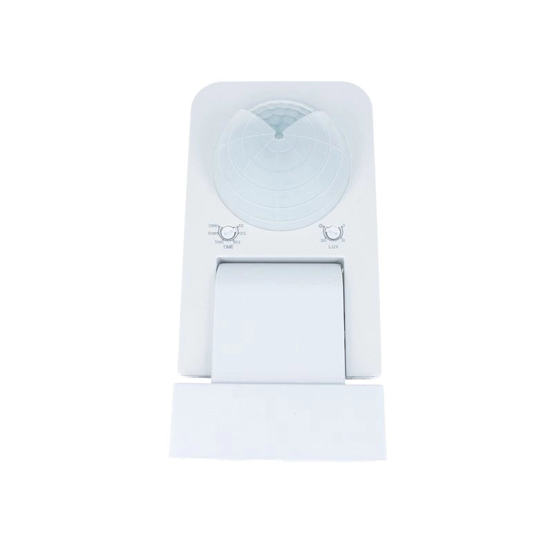 Sensore di Movimento a Infrarossi e Crepuscolare Montaggio a Parete Muro Carcassa Bianca IP65 Esterno Braccio Orientabile SKU-1500