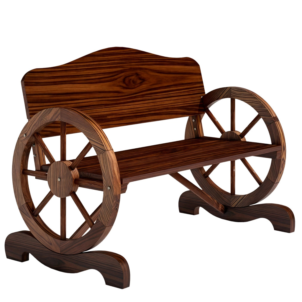 Panchina da Giardino 2 Posti con Braccioli Rotanti ¨C zephmum ¨C Legno di Abete Marrone