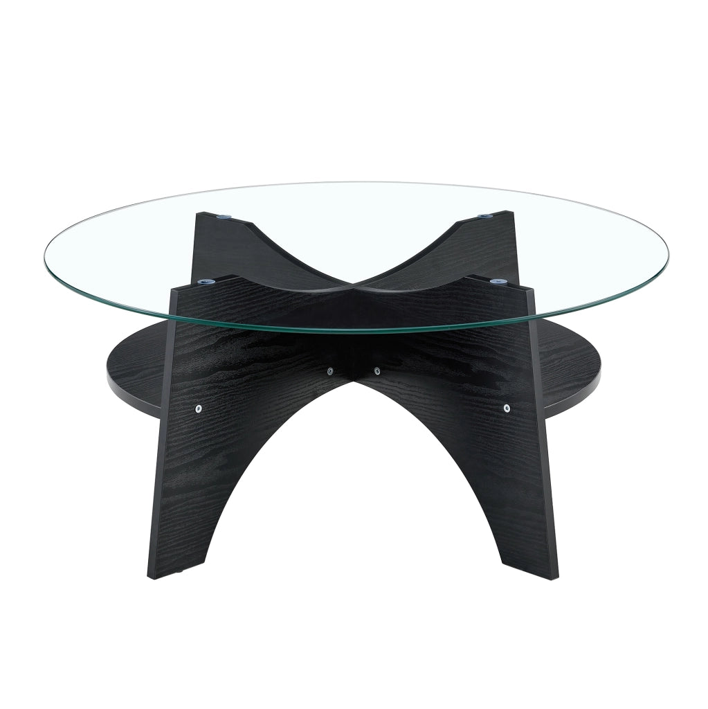 Tavolino rotondo in vetro di sicurezza Ø 80 cm