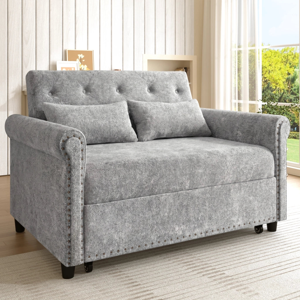 DIVANO LETTO 2 posti 3 in 1 170x98 cm Chenille grigio