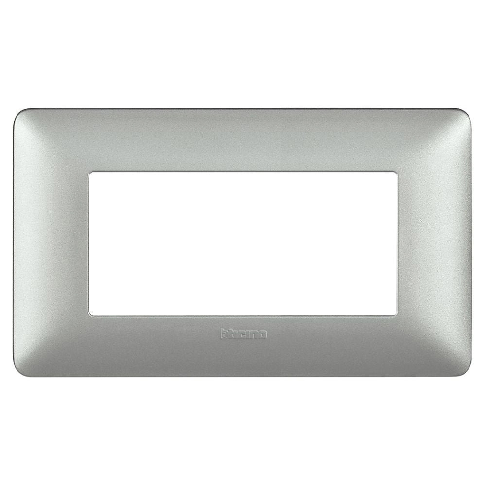 Bticino matix placca 4 posti tecnopolimero colorata am4804 *** colore silver, confezione 1