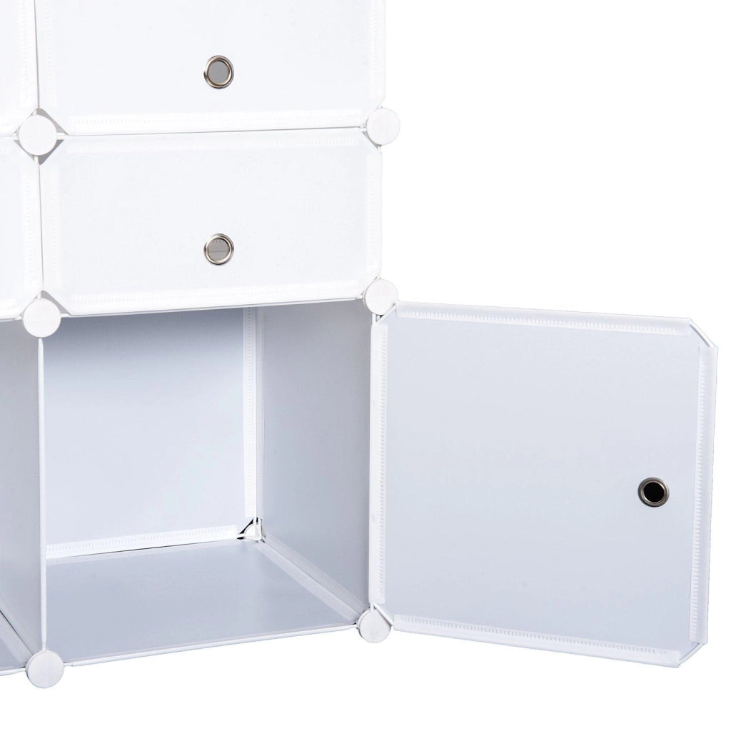 Armadio Guardaroba Scarpiera Modulare in Plastica 6 Cubi Bianco 75x37x73 cm