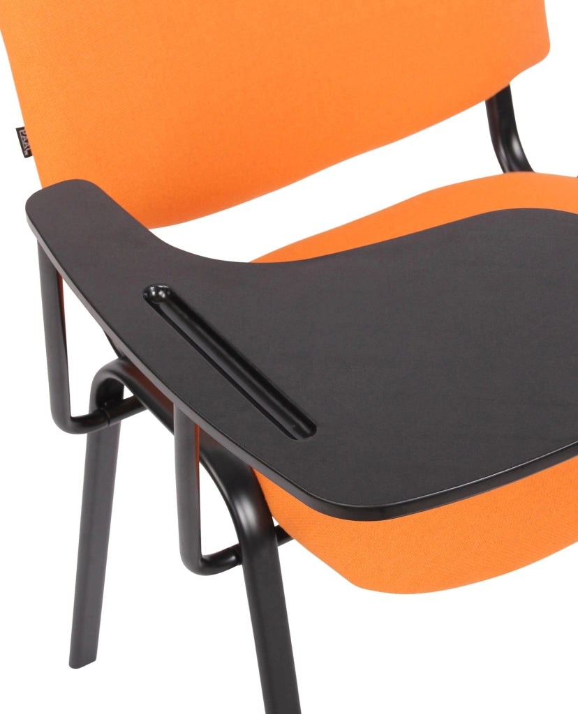 Set di 4 sedie Ken in tessuto con tavolo pieghevole arancione