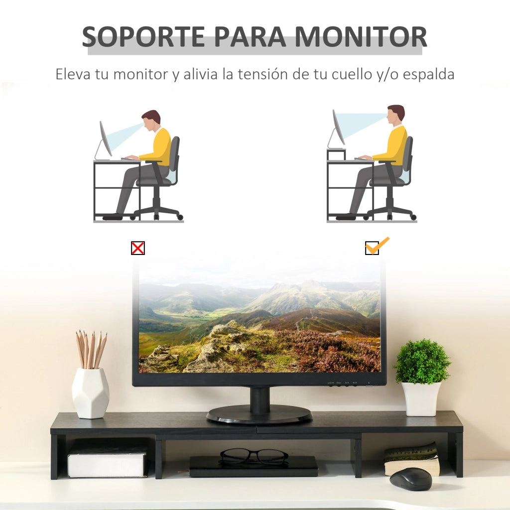 Supporto regolabile per monitor ¨C Zephmum ¨C Nero 80-117x23,5x10 cm