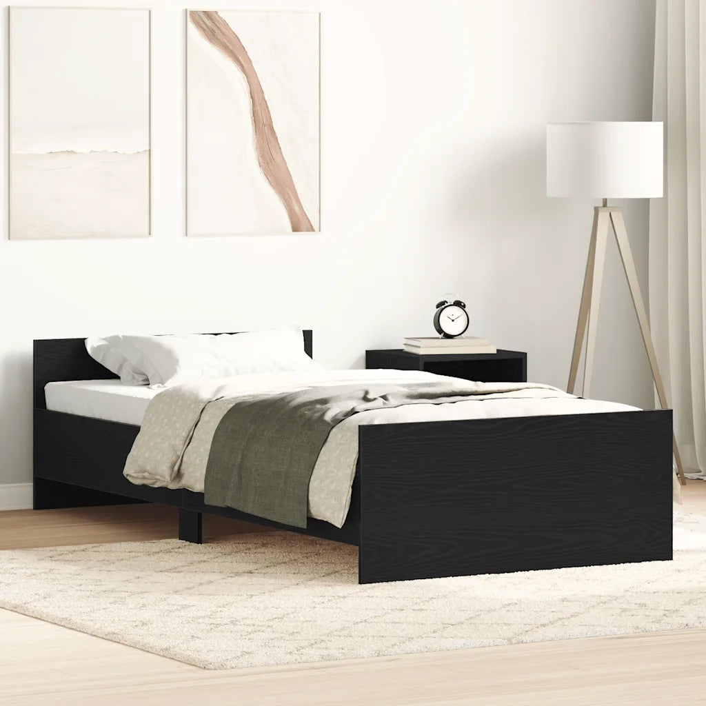 Giroletto senza Materasso Rovere Nero 75x190 cm in Truciolato
