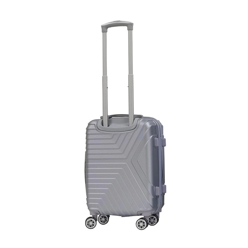 Trolley valigia in ABS rigido, 4 doppie ruote silver, 55x40x20cm Lisabo