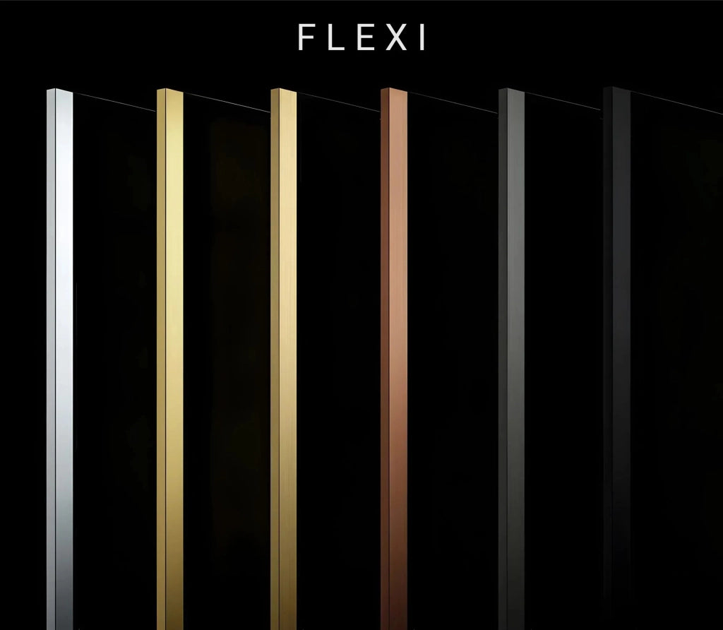 Parete Doccia Rea Flexi Grey / Brush Gold 110