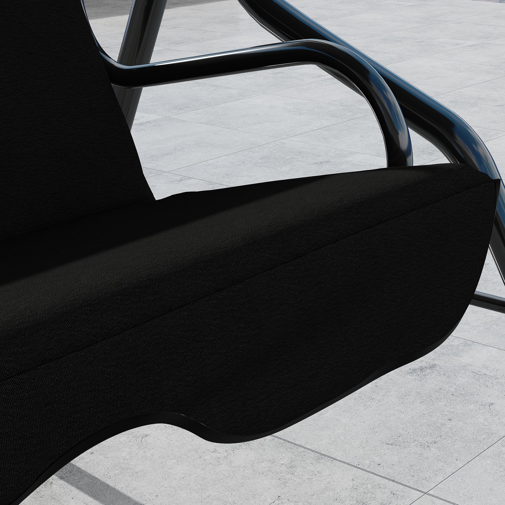Dondolo 3 Posti 170x110x153 cm con Tettuccio Regolabile e Cuscini in Acciaio e Poliestere Nero