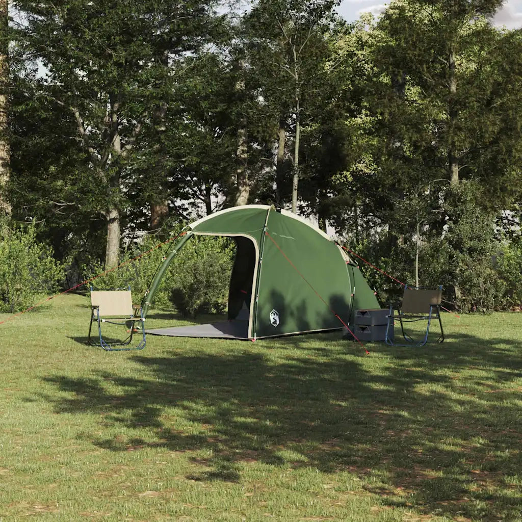 vidaXL Tenda Verde 370 x 230 x 185 cm Poliestere e fibra di vetro