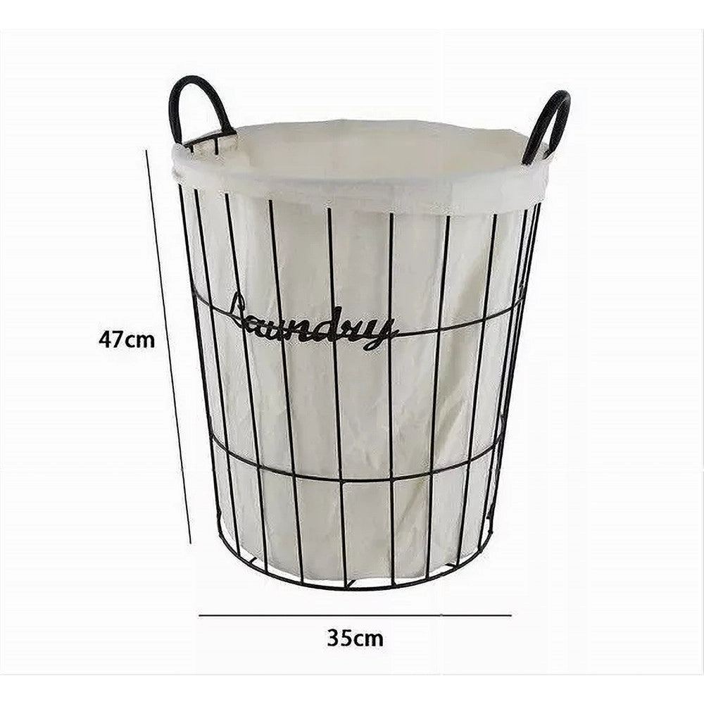 Trade Shop - Cesto Contenitore Porta Biancheria Tessuto Con Struttura In Metallo Bagno 10629 -