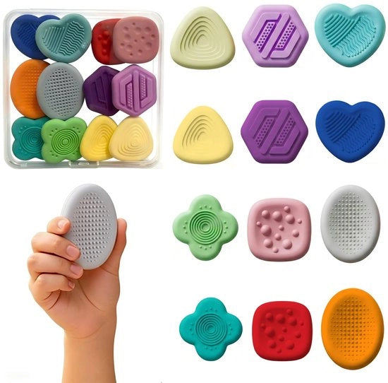 Giocattoli Fidget Sensoriali - 12 Pezzi - Giocattoli Antistress - Giocattoli Sensoriali - Silicone - Leggeri e Facili da Portare - Giocattoli Sensoriali