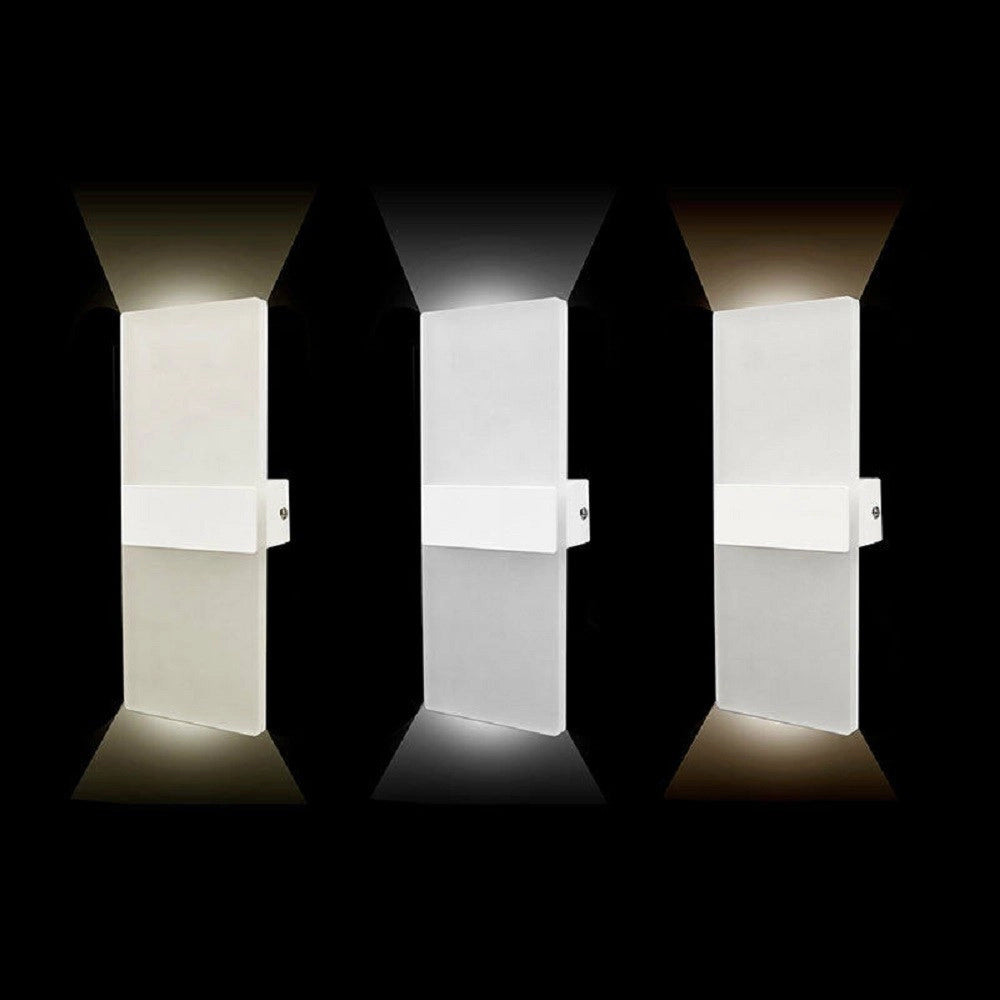 Trade Shop - Applique Lampada Parete Led 8watt Doppia Emissione Luce 3000k 4000k 6500k E37 -