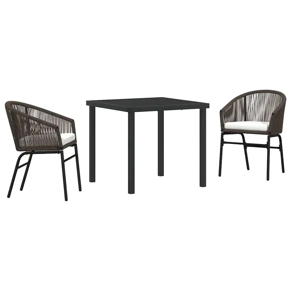 Set da Pranzo per Giardino 3 pcs Marrone 3379352