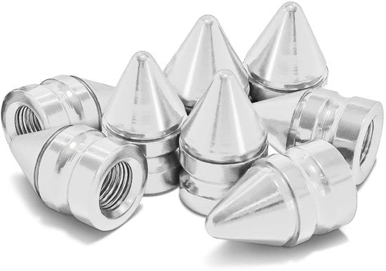 Set di Ventilatori in Alluminio - Corrosione Resistente - Ventilatori per Auto e Bicicletta - Set da 8 - Diametro Interno 7,5 mm - Diametro Esterno 14 mm - Altezza 22 mm - Copertura dei Dadi