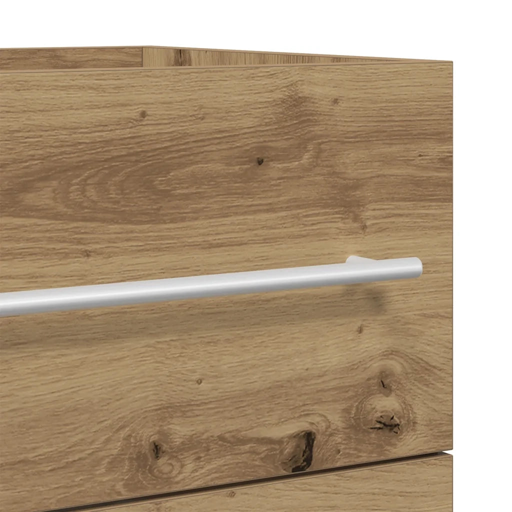 Set Mobili da Bagno 2 pz Rovere Artigianale Legno Multistrato 856389