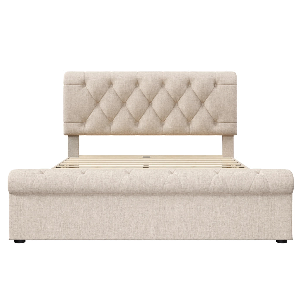 Letto matrimoniale 140x200 cm con 4 cassetti e materasso H3