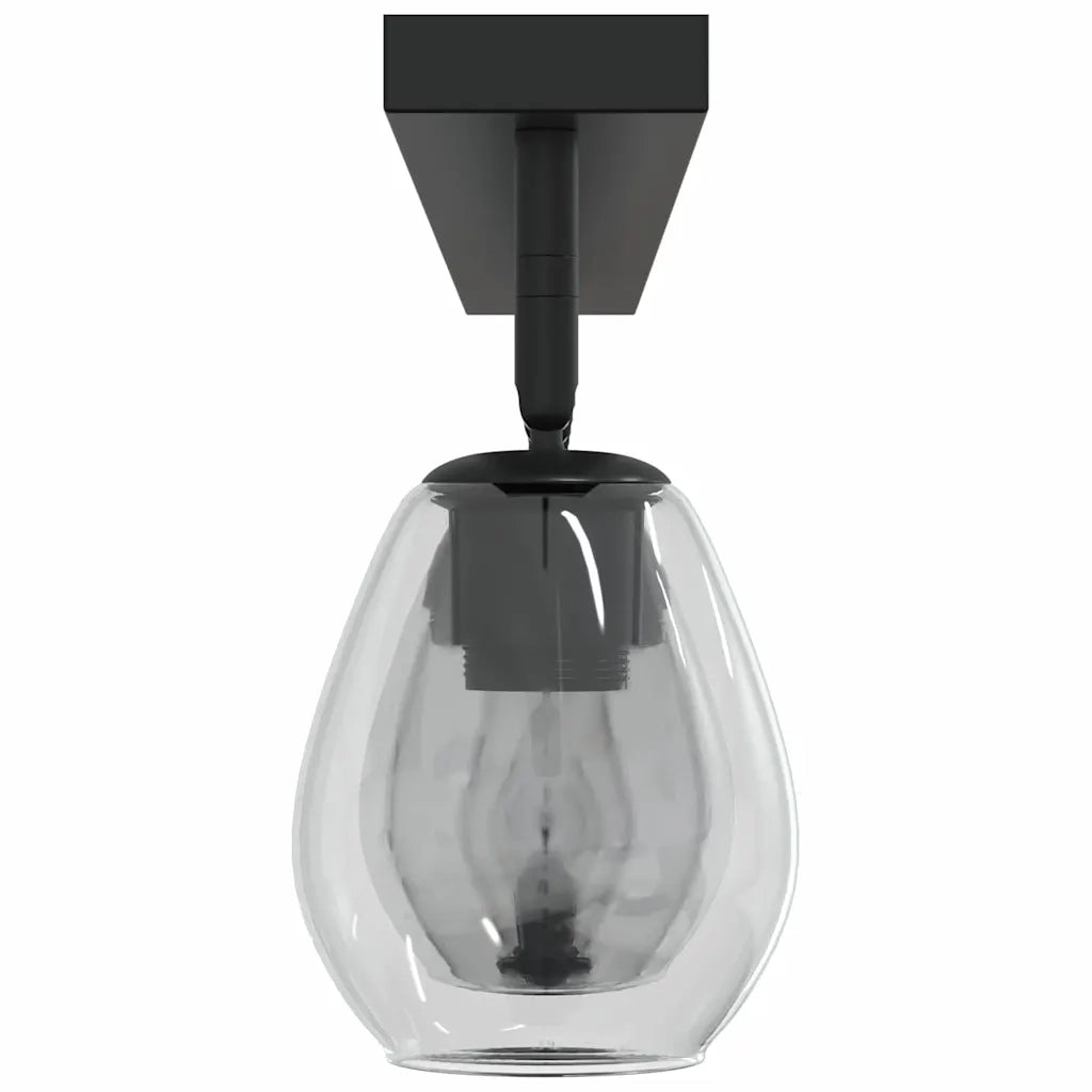 Faretto da soffitto Nero 110,5 x 13 x 26 cm Vetro e Metallo 42001222
