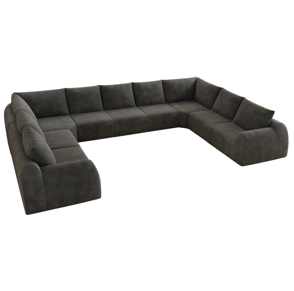 Divano in ciniglia 411 cm, grigio scuro, senza montaggio