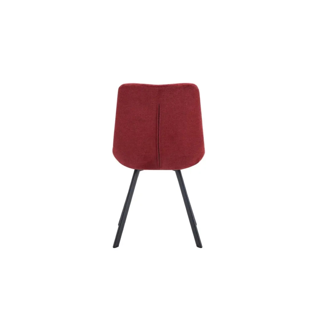 Set di 2 sedie VELMA - Tessuto rosso - Piedi in metallo - Design audace - Comfort compatto e robusto