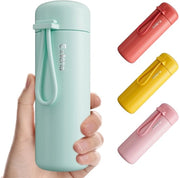 Mini biberon 200ml – biberon in miniatura con maniglia in silicone, 100% libero da sostanze chimiche nocive, piccola biberon in acciaio inossidabile per latte, caffè... – ideale per la borsa a mano e in viaggio (verde menta)
