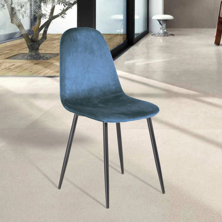 Set 4 Sedie da Interno 88x43x53 cm in Tessuto Blu