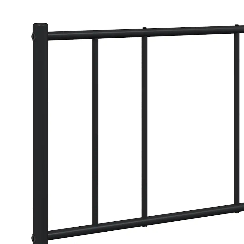 Giroletto senza Materasso con Pediera-Struttura Letto in Metallo Nero 160x200 cm 138538