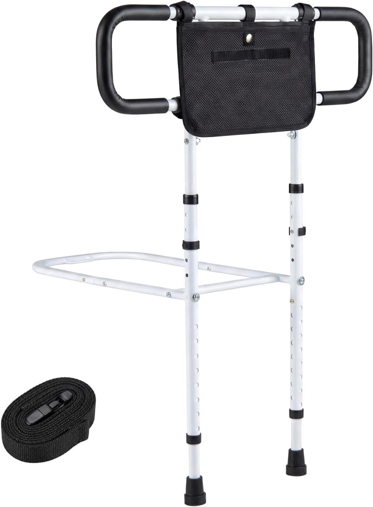 Sponda Letto Anziani Anticaduta, Regolabile, Pieghevole (Bianco)
Sbarra da Letto Adatta Letti Queen, Maniglie Imbottite, Tasca Rimovibile, Base a U, Supporto 136 kg