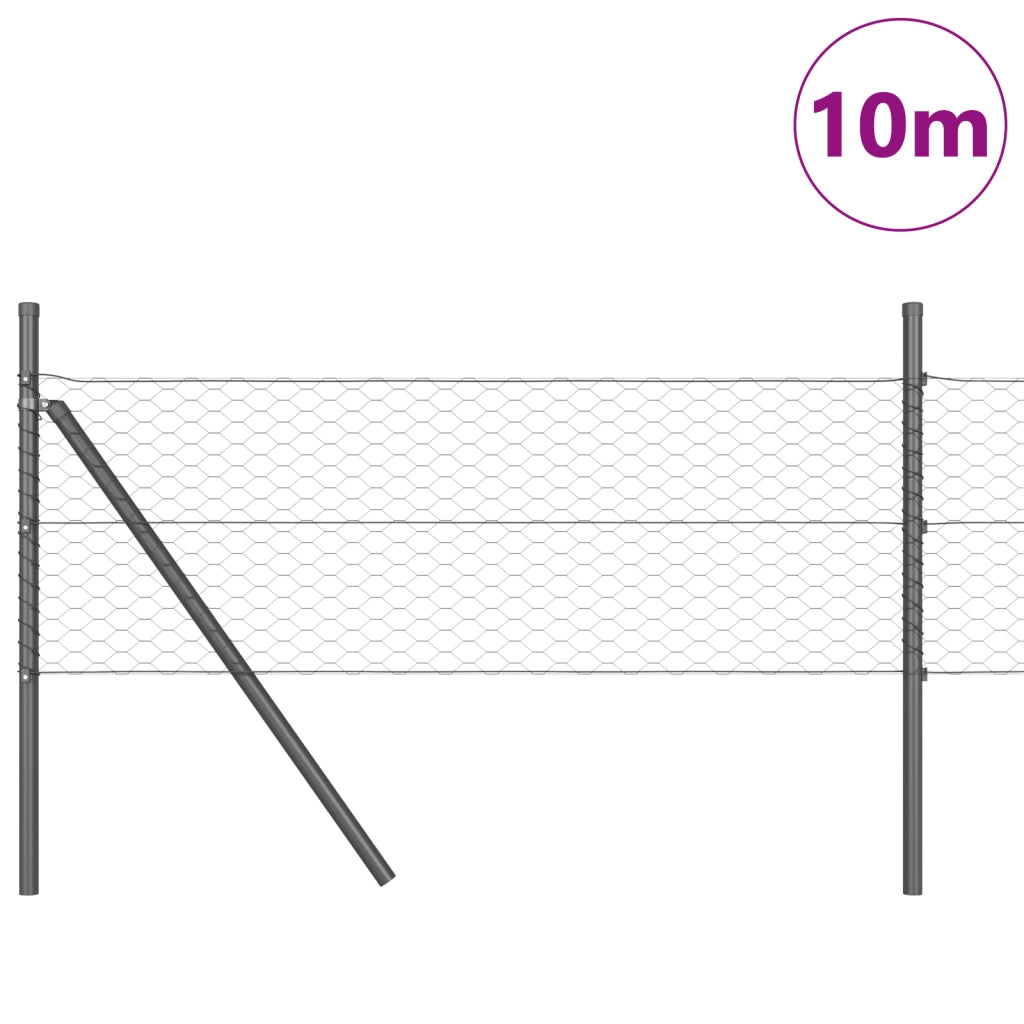 Recinzione Esagonale  Grigia 0.5x10 m Acciaio