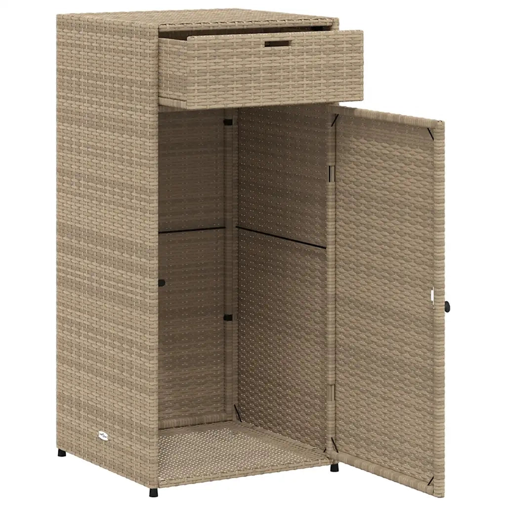 Armadietto Portaoggetti Giardino Beige 55x55x111cm Polyrattan