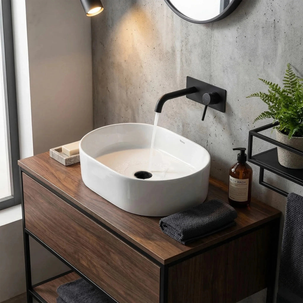 Lavabo Da Appoggio In Ceramica Rea Nadia 46