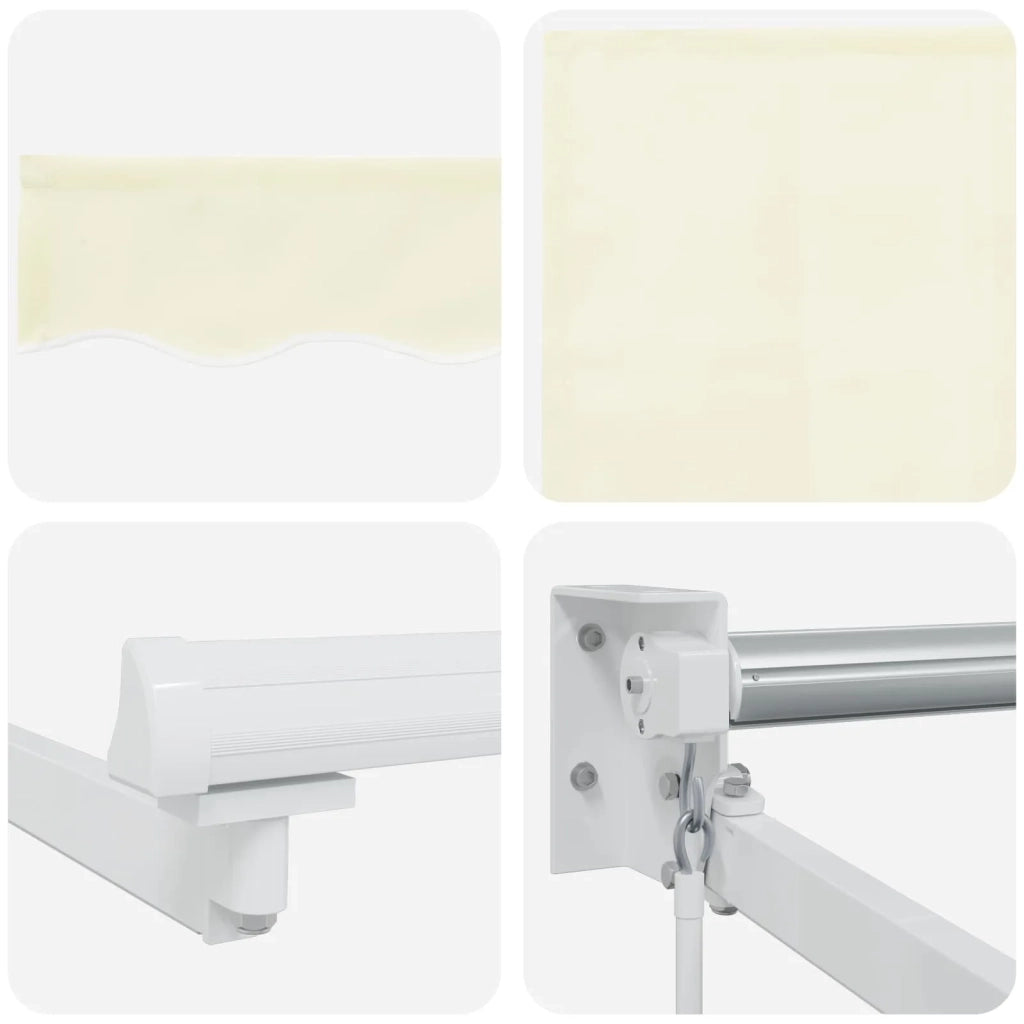 Tenda da Sole | Tenda retrattile manuale con LED Crema e Bianco 3,5 x 2,5 m