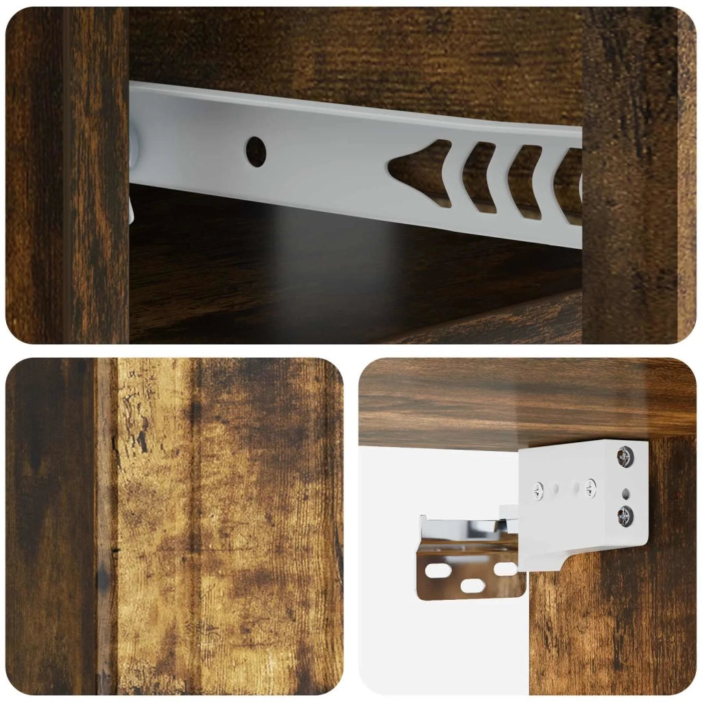 Mobiletto da notte a muro 2 pcs Rovere Fumo 49 x 34,5 x 24 cm 898286