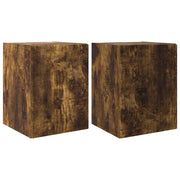 Mobile TV da parete 2 pz | Armadietto TV | Mobile Porta TV Rovere fum¨¦ 30 x 31 x 40 cm