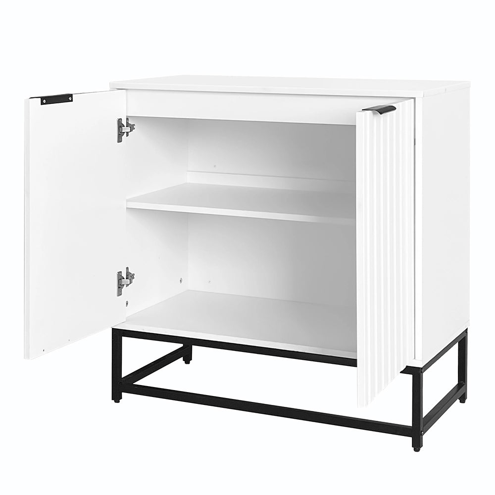 Comò - Xylo - 2 porte a scomparsa maniglie metallo 80x40x80cm