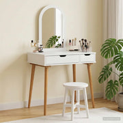 Set Tavolo da Trucco FAUSKE 2 pcs Bianco 76 x 50 x 143 cm 3438573