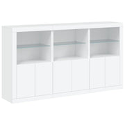 Buffet credenza cassettiera armadio mobile contenitore organizer per cucina soggiorno salotto con luci LED 181,5 x 37 x 100 cm bianco 02_0029838